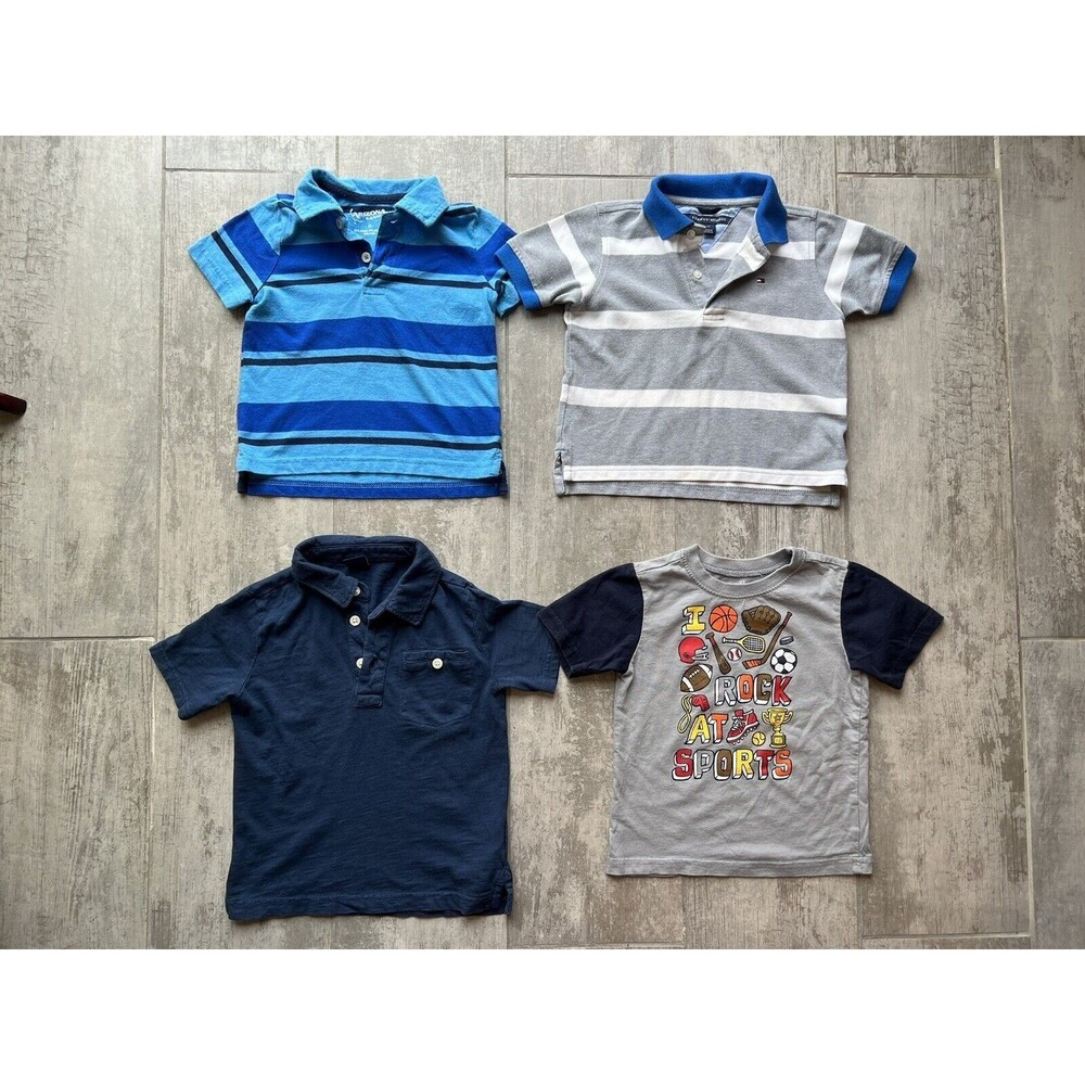 Lot Set of 4 Tommy Hilfiger Baby Gap Toddler T-Shirt Polo 2T Casual Cotton Boys